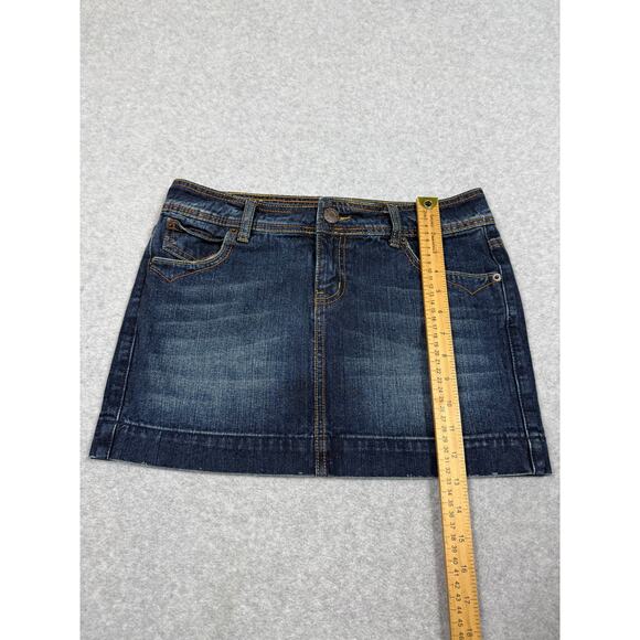 Y2K SO Junior Womens Size 7 Blue Denim Mini Skirt - Picture 5 of 6
